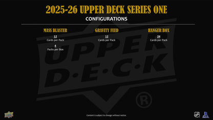 2025 - 26 Upper Deck Series 1 Hockey Blaster Box 053334036764 at King Card Canada