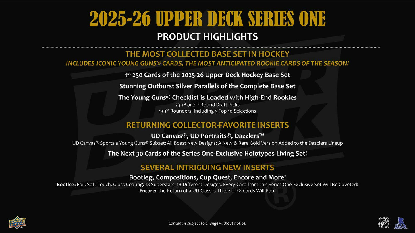 2025 - 26 Upper Deck Series 1 Hockey Collector's Tin 053334036986 at King Card Canada