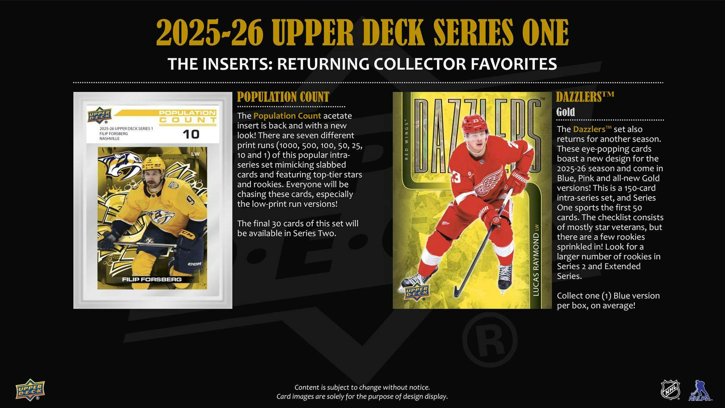 2025-26 Upper Deck Series 1 Hockey Hobby Box 053334036702 at King Card Canada