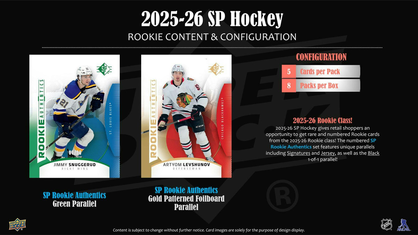 2025 - 26 Upper Deck SP Hockey Blaster Box 053334001038 at King Card Canada