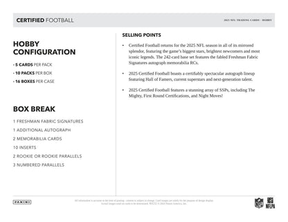 2025 Panini Certified Football Hobby Box 746134184987 at King Card Canada