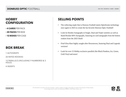 2025 Panini Donruss Optic Football Hobby Box 746134188152 at King Card Canada