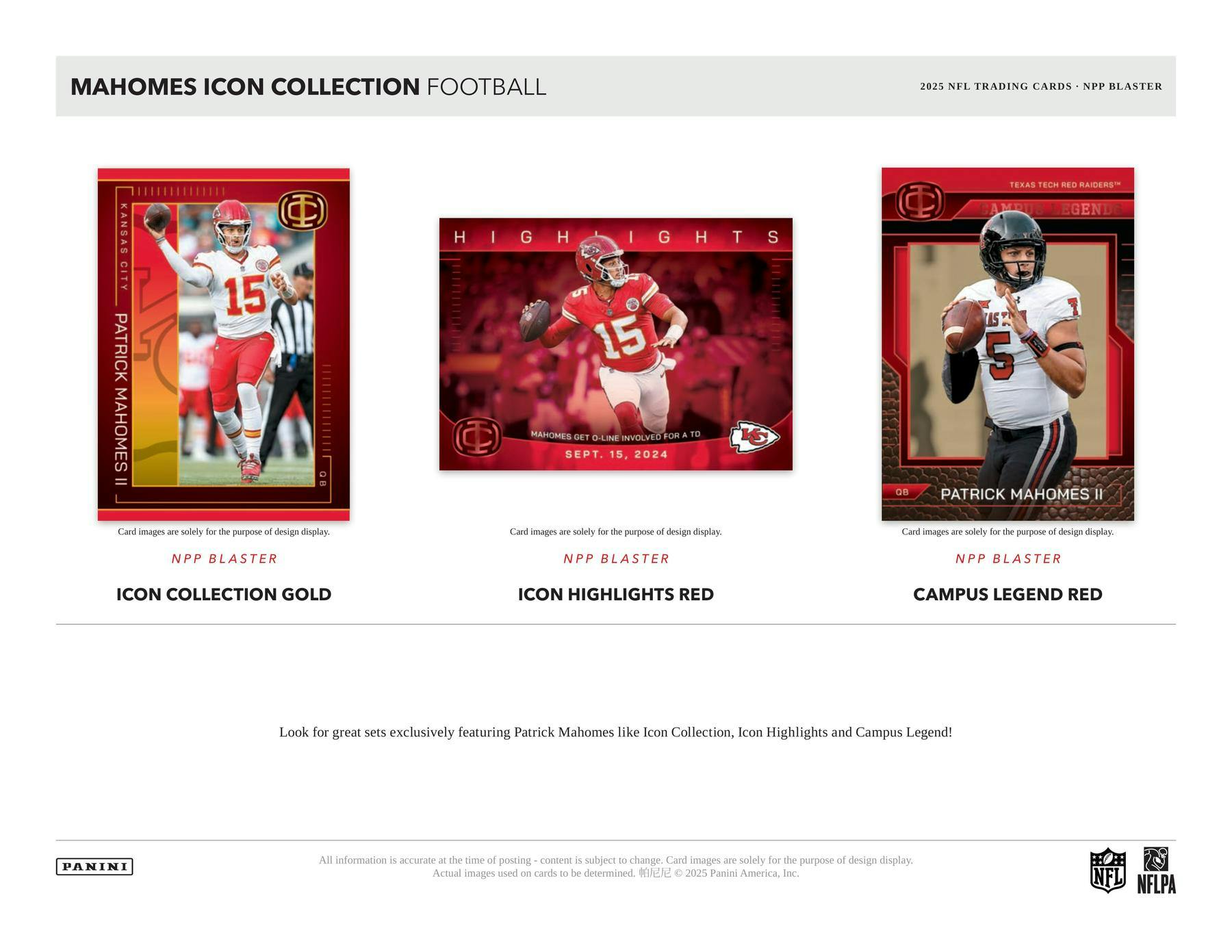 2025 Panini Mahomes Icon Collection Football Blaster Box 746134194795 at King Card Canada