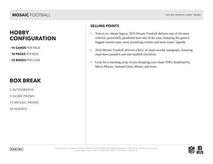 2025 Panini Mosaic Football Hobby Box 746134186073 at King Card Canada