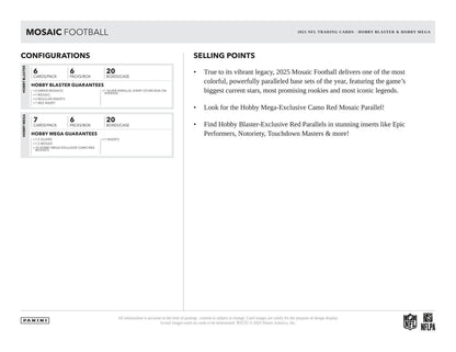2025 Panini Mosaic Football Hobby Mega Box 746134186424 at King Card Canada