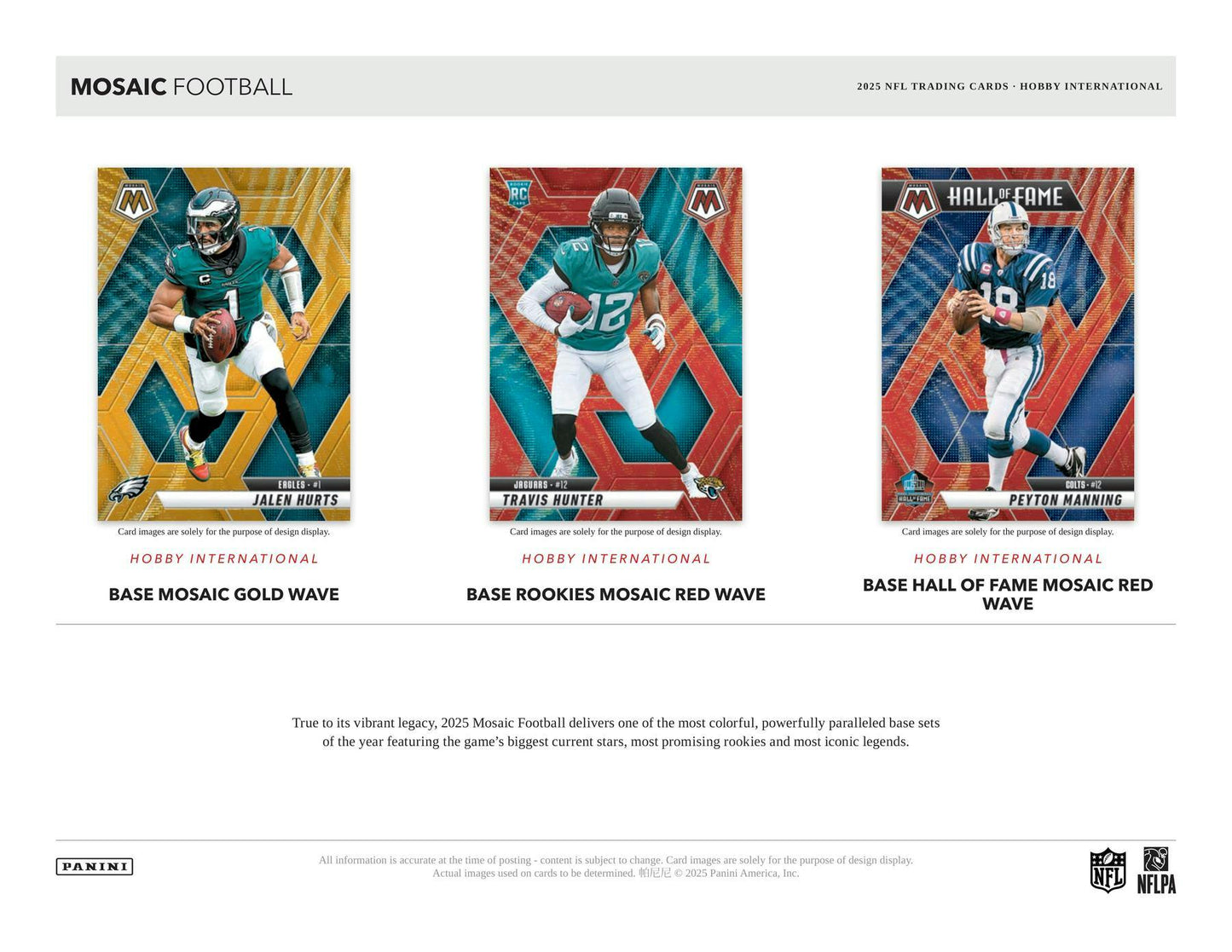 2025 Panini Mosaic Football International Hobby Box 746134186189 at King Card Canada