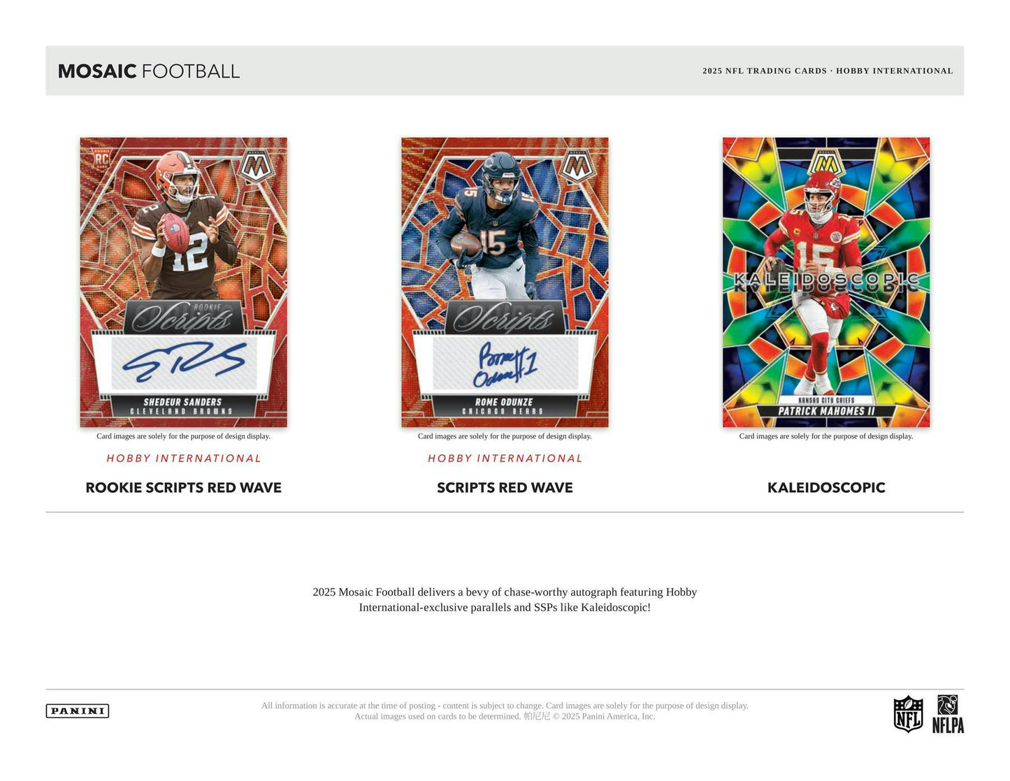 2025 Panini Mosaic Football International Hobby Box 746134186189 at King Card Canada