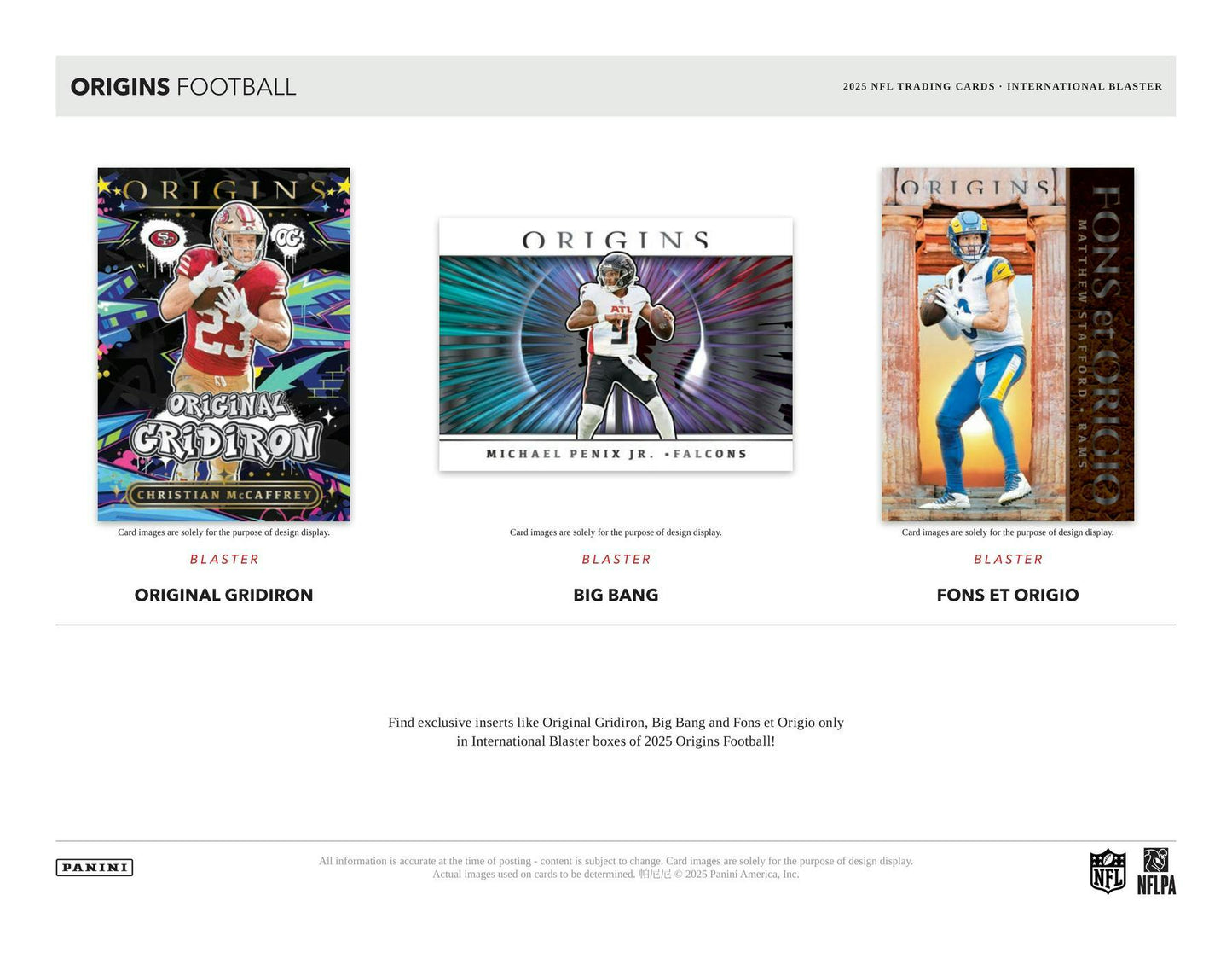 2025 Panini Origins Football International Blaster Box 746134185946 at King Card Canada