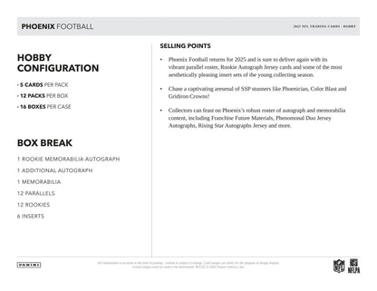 2025 Panini Phoenix Football Hobby Box 746134186967 at King Card Canada