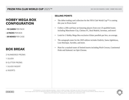 2025 Panini Prizm FIFA Club World Cup Soccer Hobby Mega Box 746134183515 at King Card Canada