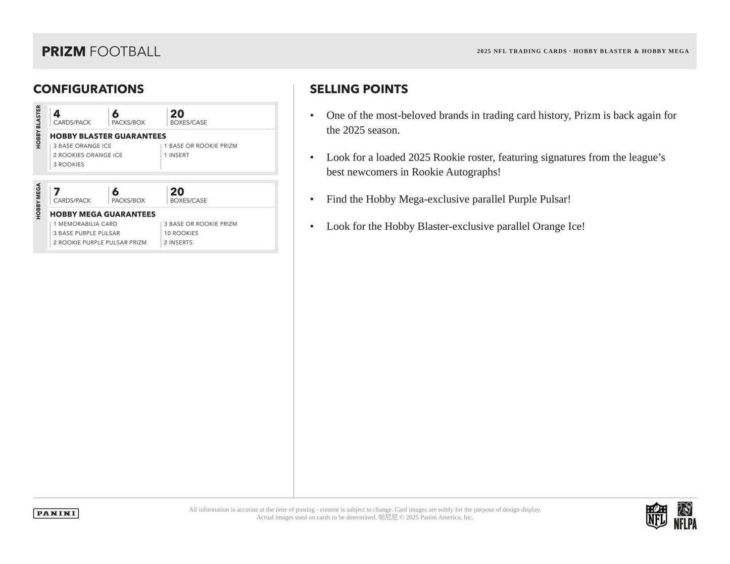 2025 Panini Prizm Football Hobby Mega Box 746134187780 at King Card Canada