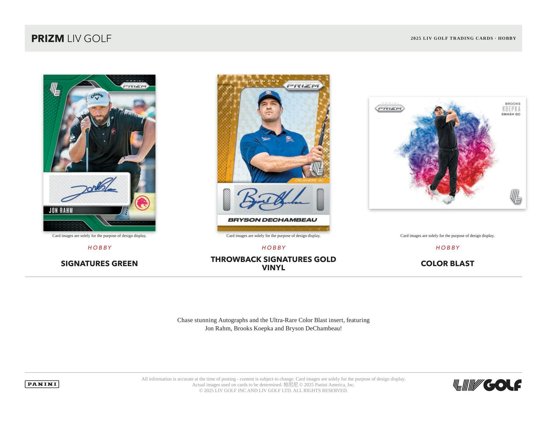 2025 Panini Prizm LIV Golf Hobby Box 746134189074 at King Card Canada