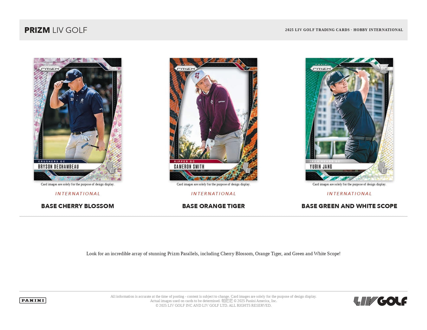 2025 Panini Prizm LIV Golf International Hobby Box 746134189128 at King Card Canada