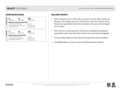 2025 Panini Select Football Hobby Blaster Box 746134189012 at King Card Canada