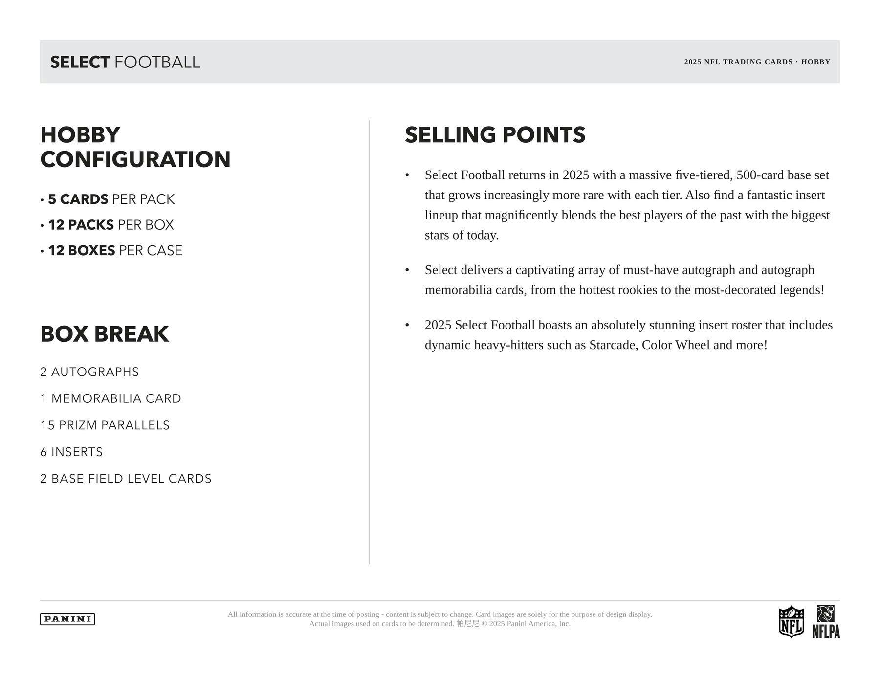 2025 Panini Select Football Hobby Box 746134188602 at King Card Canada