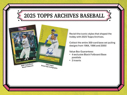 2025 Topps Archives Baseball Blaster Value Box 887521143306 at King Card Canada