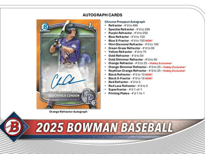 2025 Topps Bowman Baseball Hobby Box 887521139262 at King Card Canada