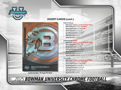 2025 Topps Bowman Chrome University Football Blaster Value Box 88751147793 at King Card Canada