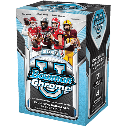 2025 Topps Bowman Chrome University Football Blaster Value Box 88751147793 at King Card Canada