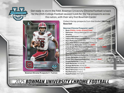 2025 Topps Bowman Chrome University Football Blaster Value Box 88751147793 at King Card Canada