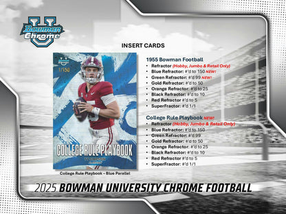2025 Topps Bowman Chrome University Football Blaster Value Box 88751147793 at King Card Canada