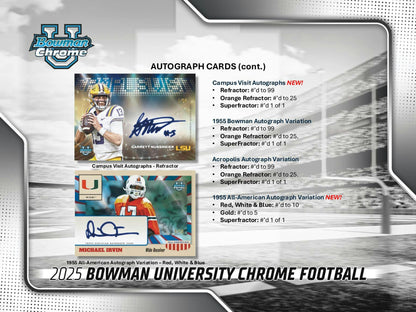2025 Topps Bowman Chrome University Football Blaster Value Box 88751147793 at King Card Canada
