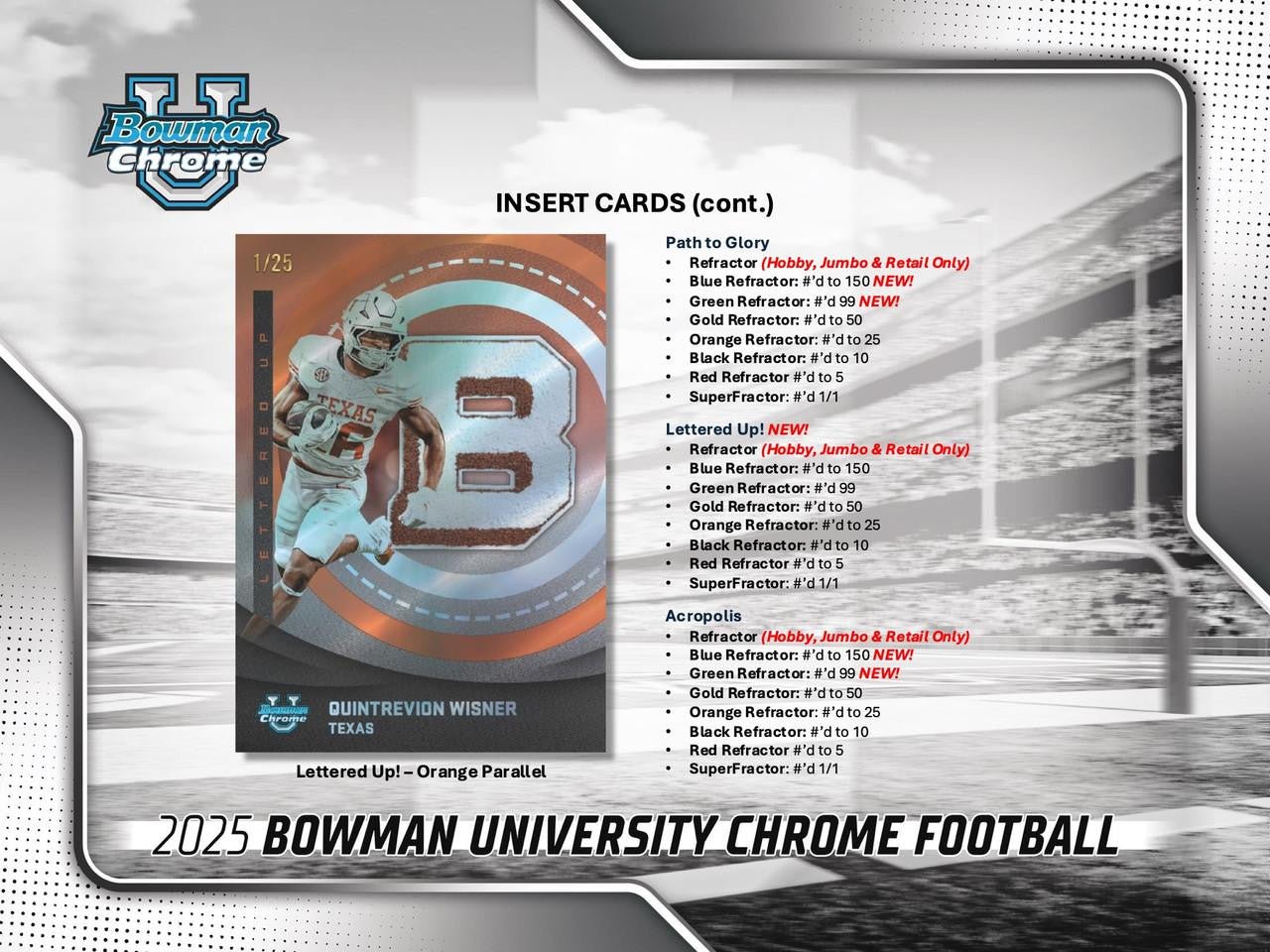 2025 Topps Bowman Chrome University Football Mega Box 887521147755 at King Card Canada
