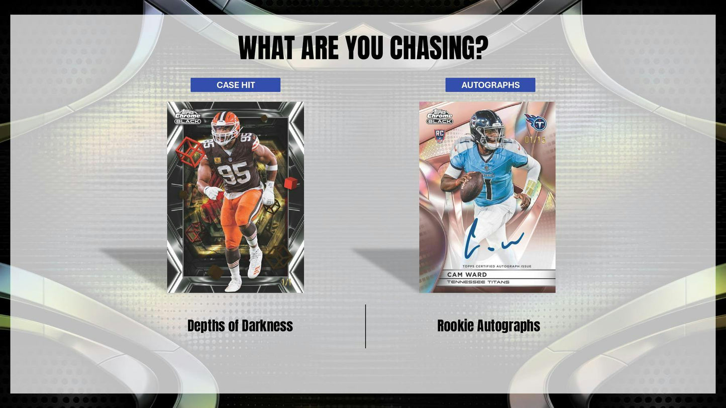2025 Topps Chrome Black Football Hobby Box 887521156955 at King Card Canada