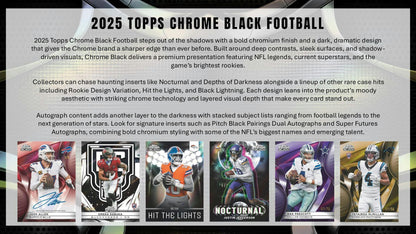 2025 Topps Chrome Black Football Hobby Box 887521156955 at King Card Canada