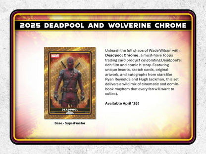 2025 Topps Chrome Deadpool Trading Cards Blaster Value Box 887521148608 at King Card Canada