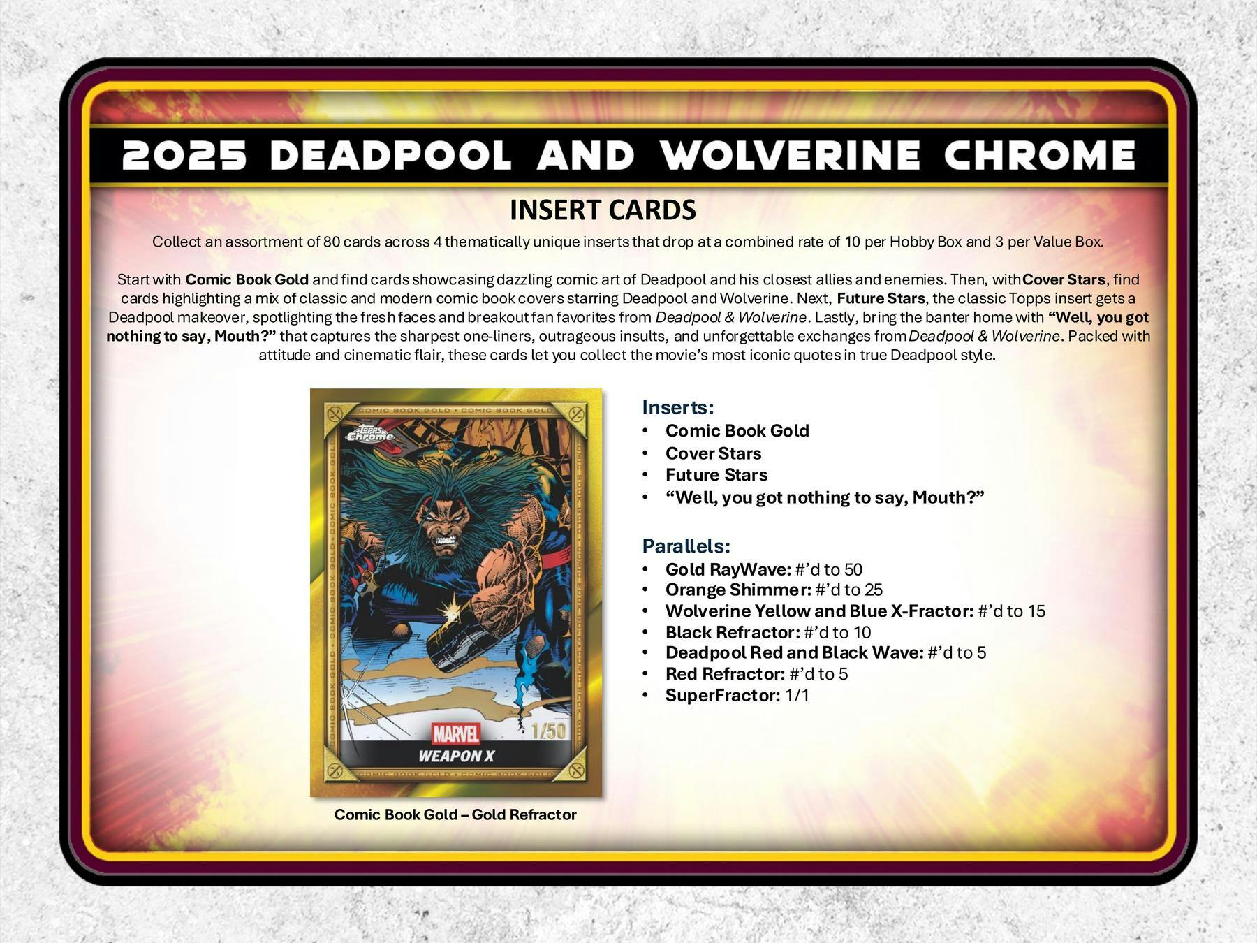 2025 Topps Chrome Deadpool Trading Cards Blaster Value Box 887521148608 at King Card Canada