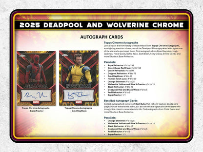 2025 Topps Chrome Deadpool Trading Cards Blaster Value Box 887521148608 at King Card Canada