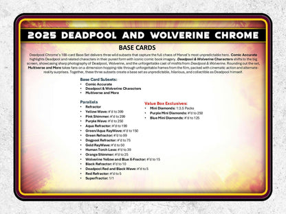 2025 Topps Chrome Deadpool Trading Cards Blaster Value Box 887521148608 at King Card Canada