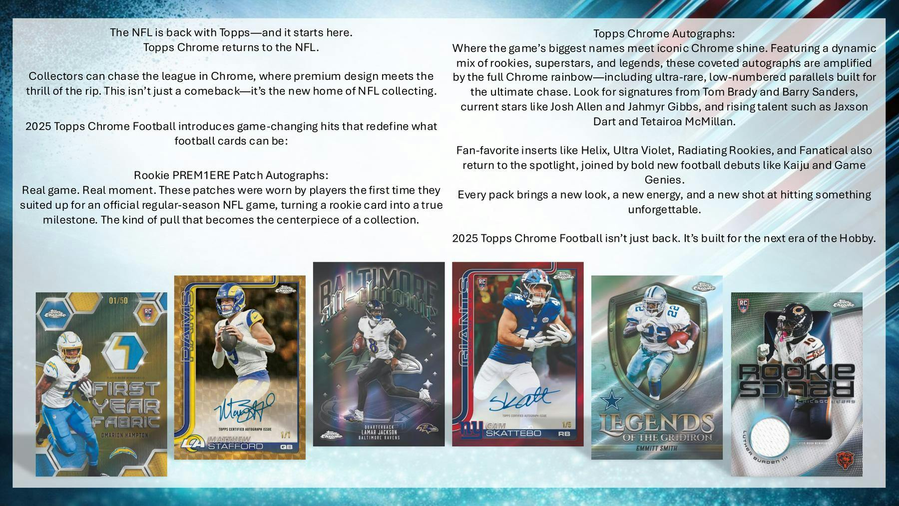 2025 Topps Chrome Football Blaster Value Box 887521156788 at King Card Canada