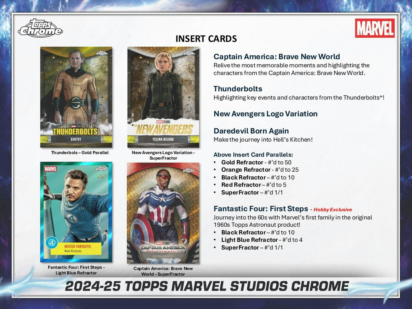 2025 Topps Chrome Marvel Studios Edition Trading Cards Blaster Value Box 887521151455 at King Card Canada