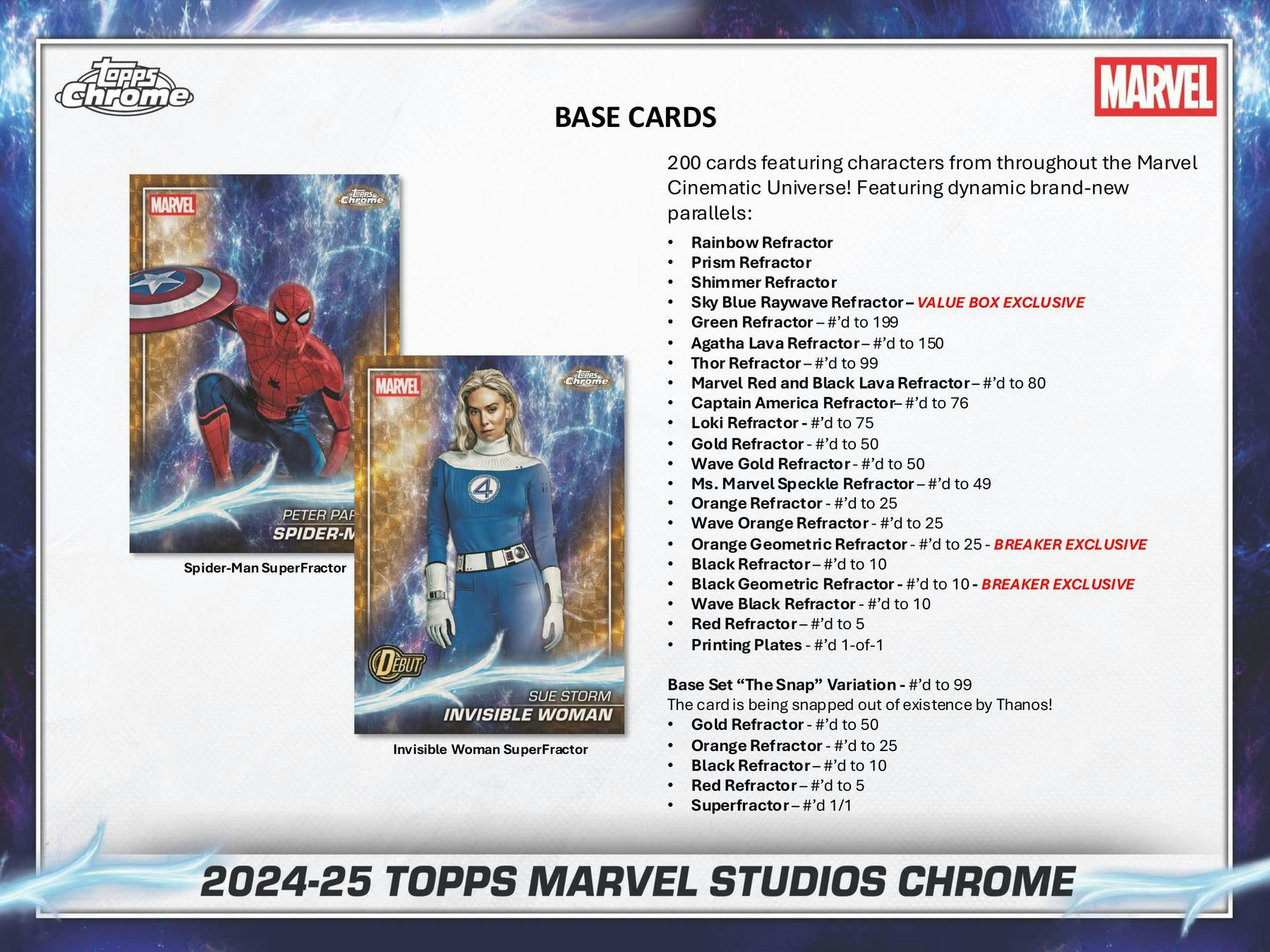 2025 Topps Chrome Marvel Studios Edition Trading Cards Blaster Value Box 887521151455 at King Card Canada