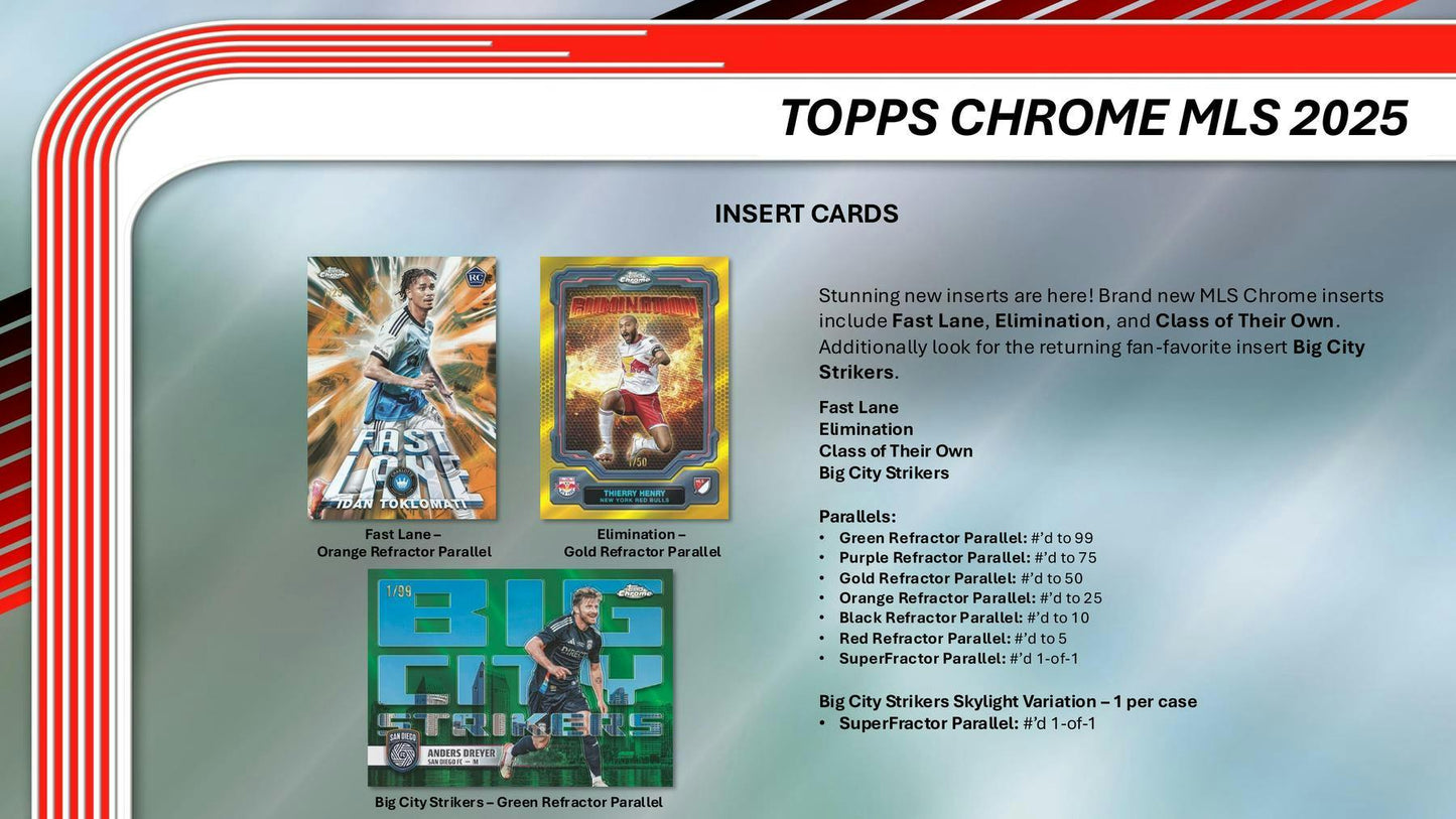 2025 Topps Chrome MLS Major League Soccer Blaster Value Box 887521148424 at King Card Canada