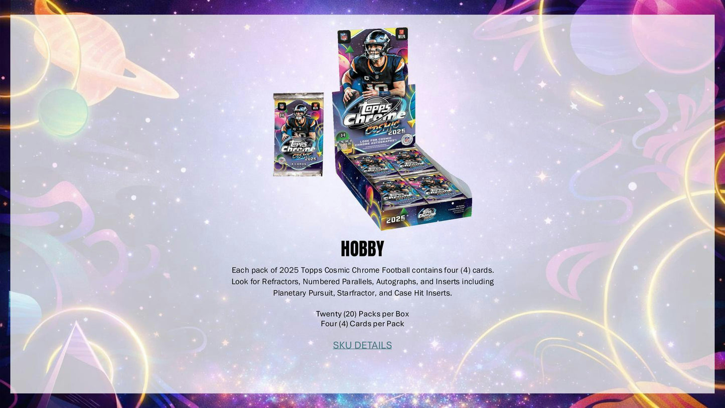 2025 Topps Cosmic Chrome Football Hobby Box 887521156054 at King Card Canada