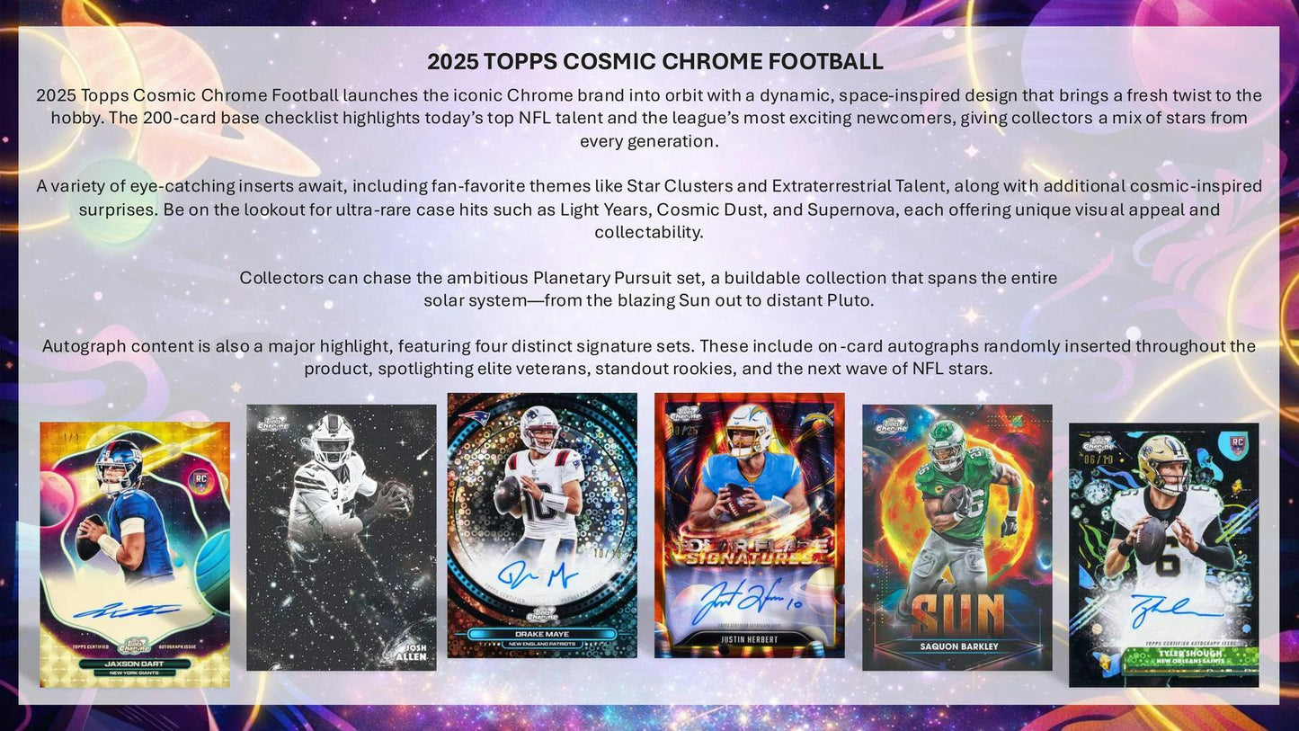 2025 Topps Cosmic Chrome Football Hobby Box 887521156054 at King Card Canada