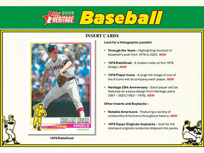 2025 Topps Heritage Baseball Blaster Value Box 887521135523 at King Card Canada