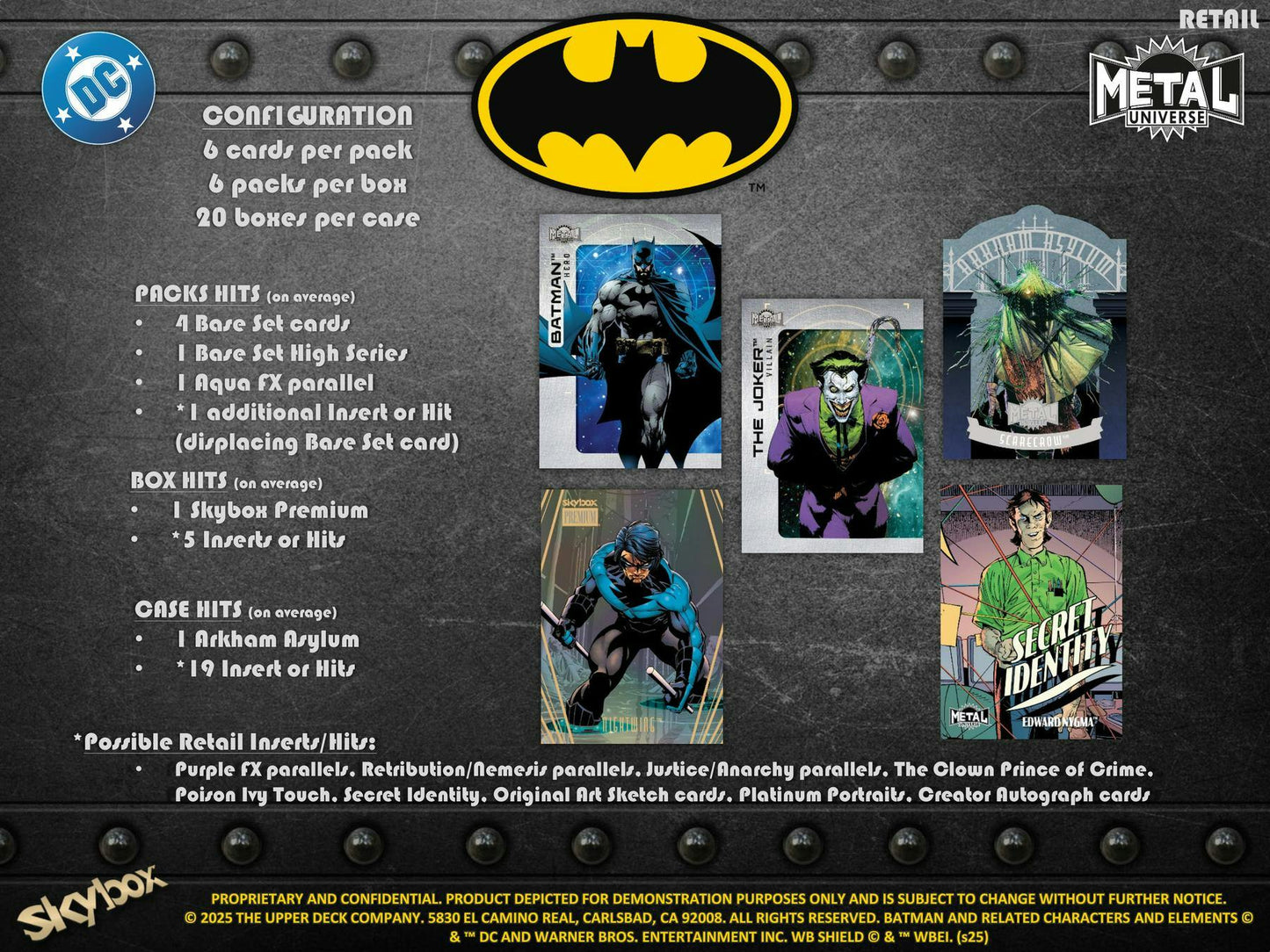 2025 Upper Deck Skybox Metal Universe Batman Trading Cards Blaster Box 053334777438 at King Card Canada