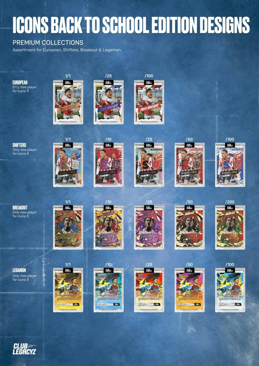 2026 Club Legacyz Icons Soccer 5th Edition Display Box (Back to School) 850075456062 at King Card Canada