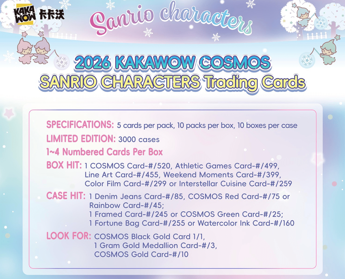 2026 Kakawow Cosmos Sanrio Characters Trading Card Hobby Box  at King Card Canada