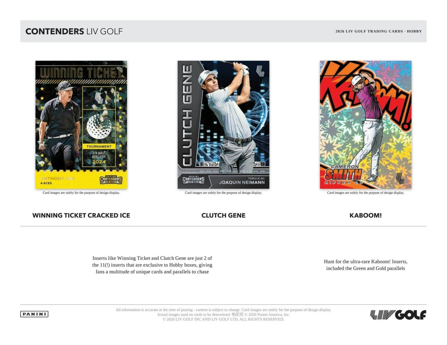 2026 Panini Contenders LIV Golf Hobby Box 746134197420 at King Card Canada