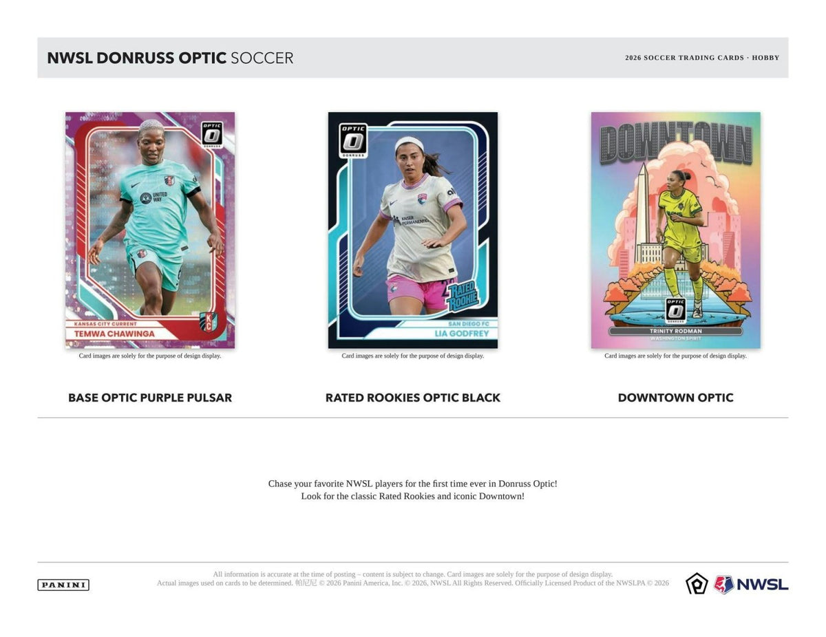 2026 Panini Donruss Optic NWSL Soccer Hobby Box 746134204104 at King Card Canada