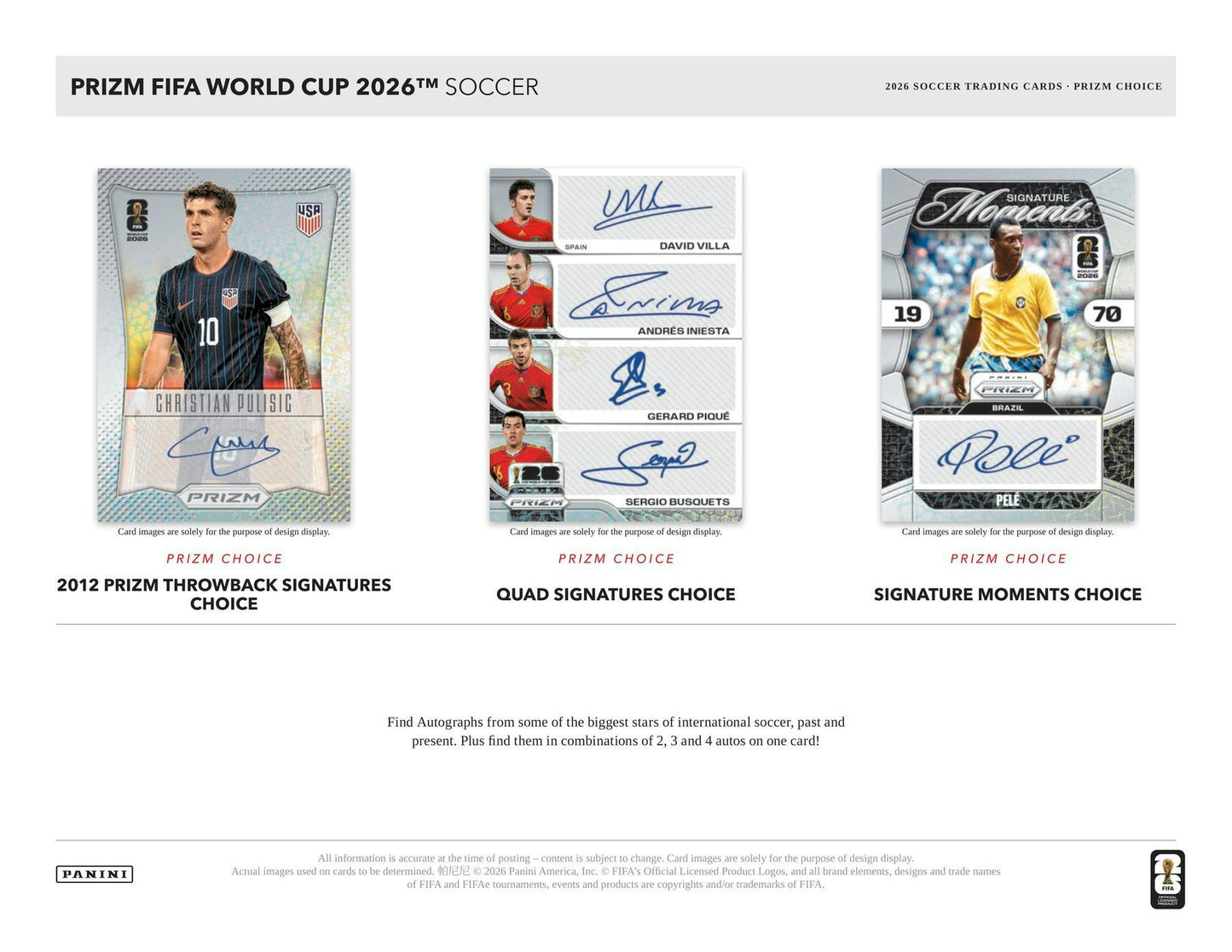 2026 Panini Prizm FIFA World Cup Soccer Choice Box 746134194306 at King Card Canada