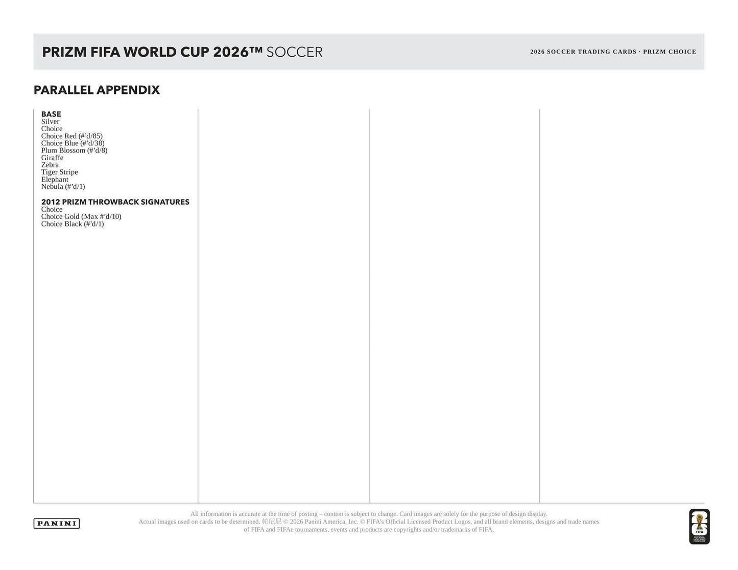 2026 Panini Prizm FIFA World Cup Soccer Choice Box 746134194306 at King Card Canada