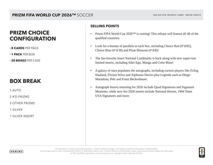 2026 Panini Prizm FIFA World Cup Soccer Choice Box 746134194306 at King Card Canada