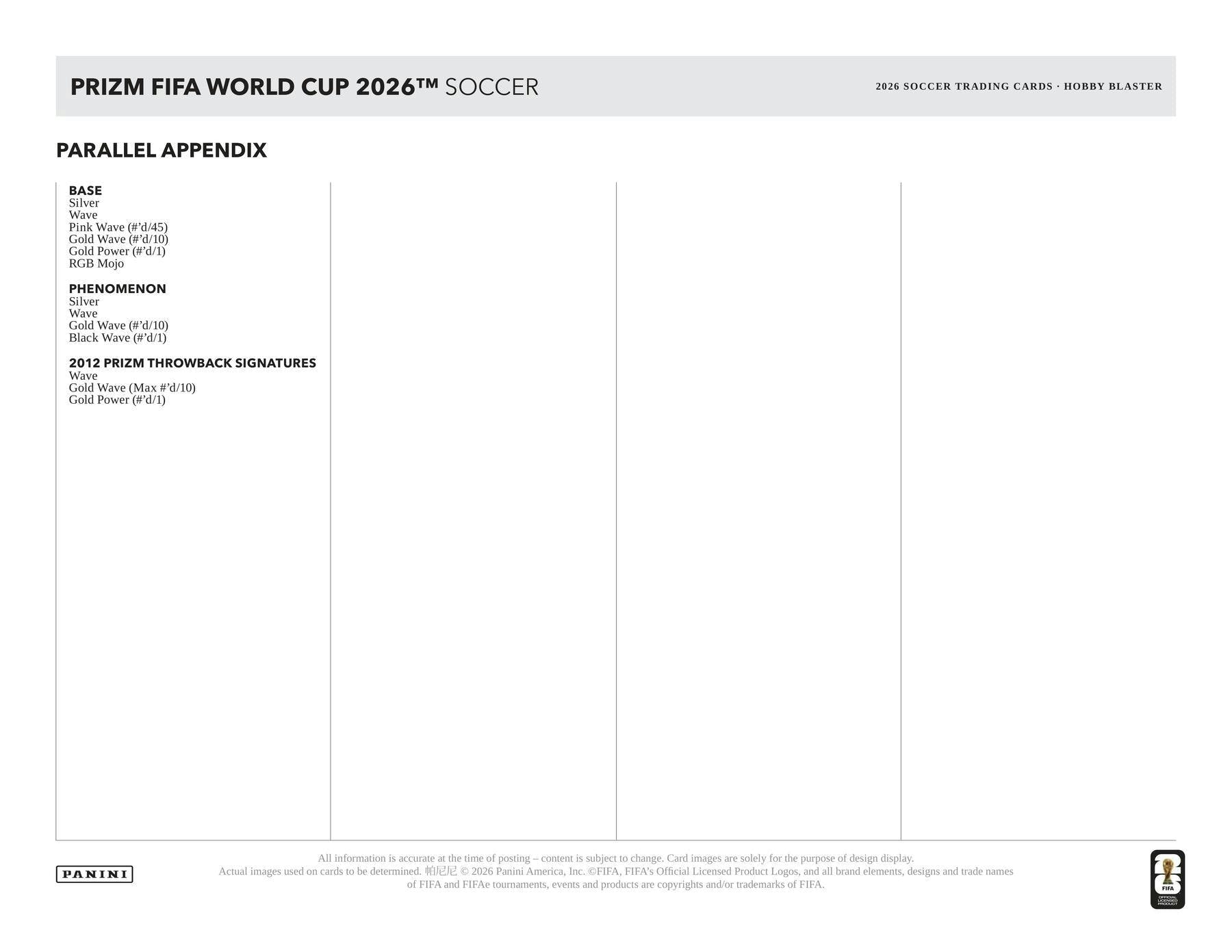 2026 Panini Prizm FIFA World Cup Soccer Hobby Blaster Box 746134202490 at King Card Canada