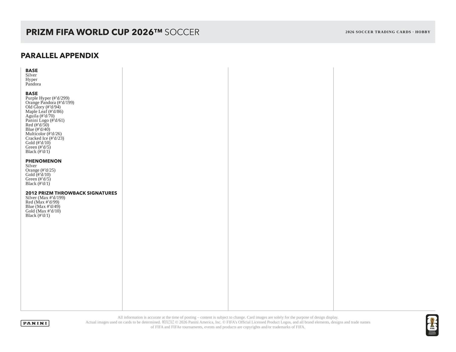 2026 Panini Prizm FIFA World Cup Soccer Hobby Box 7461341942529 at King Card Canada